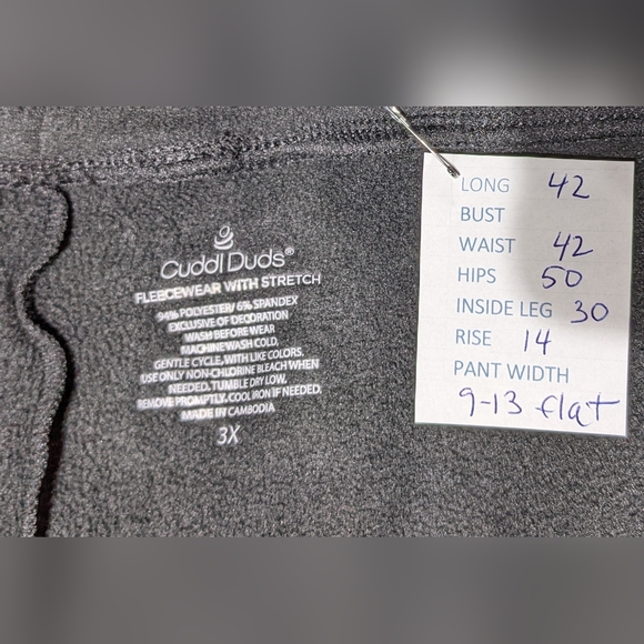 Cuddl Duds fleece lounge pants navy skinny leg size 3X fleece wear with stretch - Picture 4 of 11